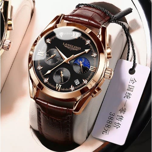 Stainless Steel Leather Wrist Watch