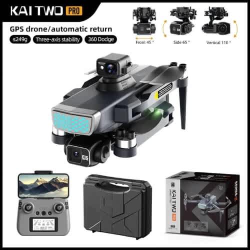 Professional 1500m KAI 2 Pro Foldable Drone 5G HD WiFi 4K GPS 360&deg;  3-Axis Gimbal with Extra Battery