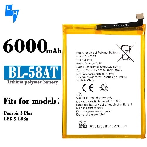 Replacement Battery For Tecno Pouvoir 3plus Bl-58at