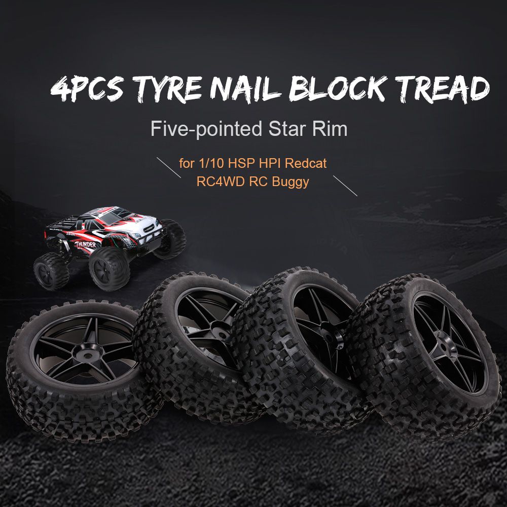 4PCS 1/10 RC Off-road Tyre Nail Block Tread Pattern