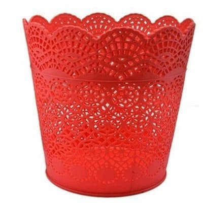 Flower Shaped Dustbin - Red