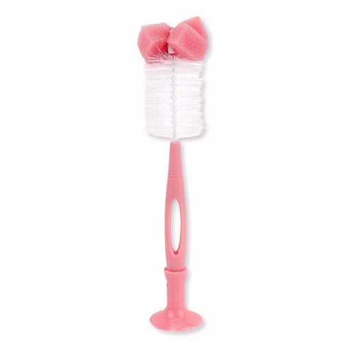 2- In -1 Bottle Brush , Sunction Base & Nipple Cleaner - Pink