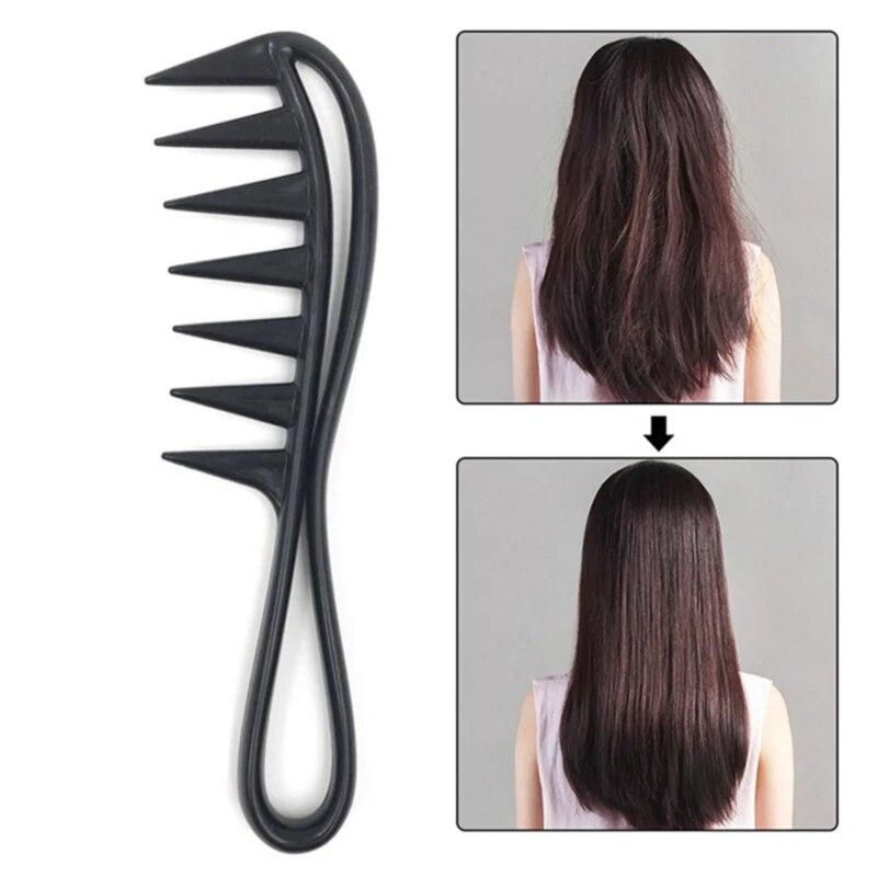 Handle Grip Large Tooth Detangling Curly Hair Comb Back Head Styling Beard Oil Comb Men Hairdressing Wide Tooth Comb