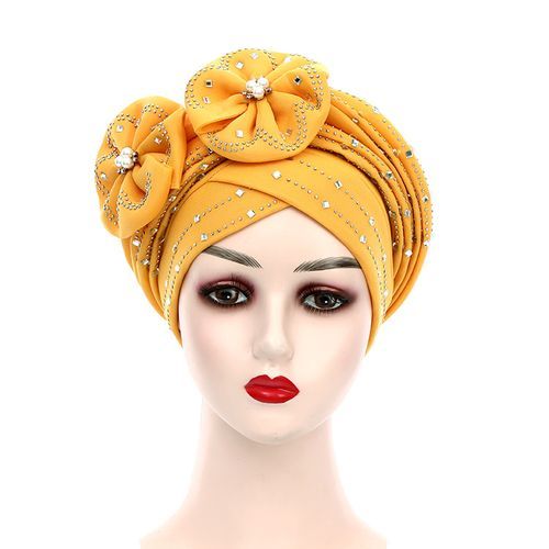 Women Auto Gele Fashion Headtie Turban Muslim Sequined Turban