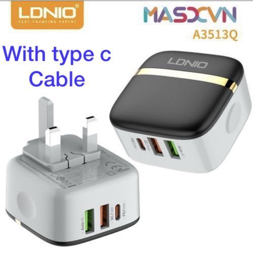 A3513Q 32W PD + QC3.0 DUAL USB PORTS For IPhone And Android Charger Samsung With Free Type C Cable