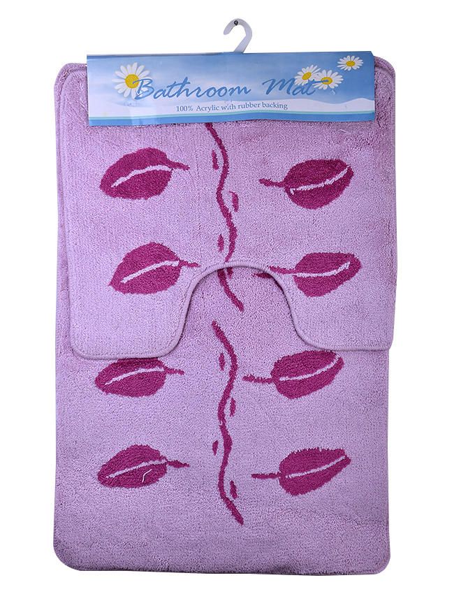 Bathmat Pink Floral Pattern