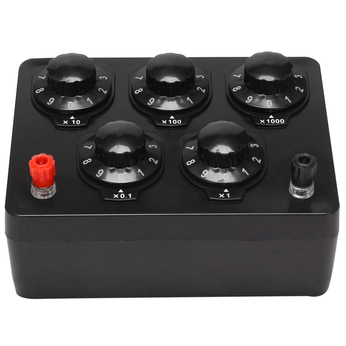 Black Resistance Box Iron Variable Decade Resistor Resistance Box 0-99999 Ohm 165X125X60Mm forPhysical Teaching