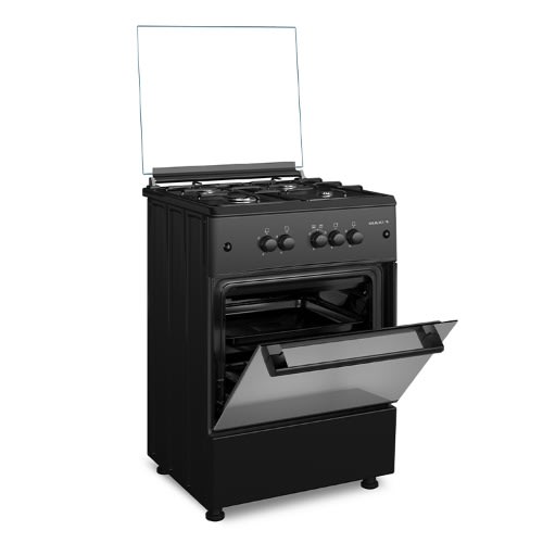 Maxi 6060 4-burner Basic Gas Cooker - Black