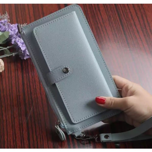 Women's Multifunctional Pu Leather Wallet With Organizers - Grey