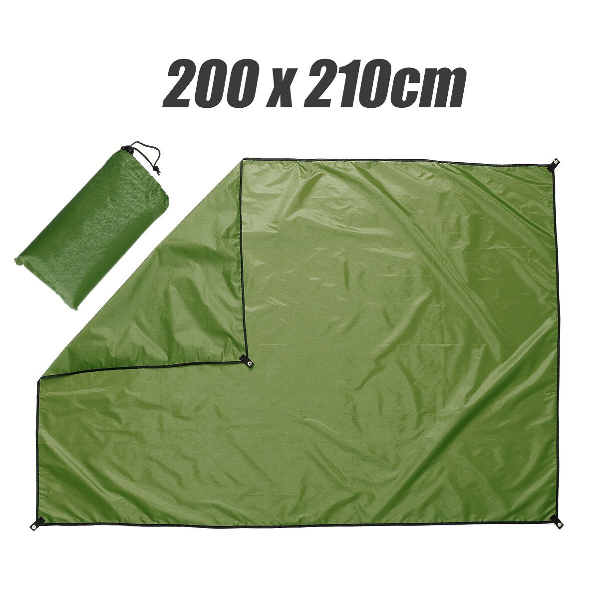 200*210CM Waterproof Tent Tarp Awning Sun Shade Rain Shelter Camping Outdoor Mat Pad Army Green