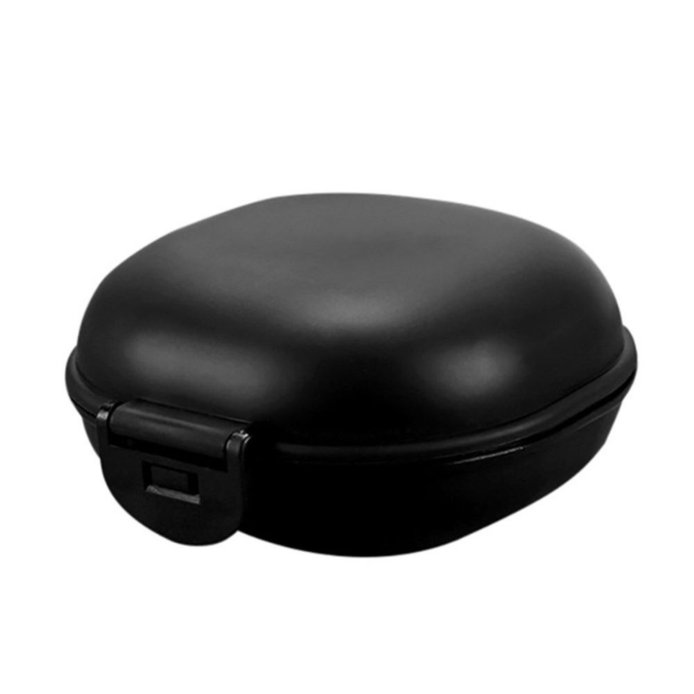 Portable Lovely Oval Soap Holder Storage Box Bathroom Home Travel Case Container-Black