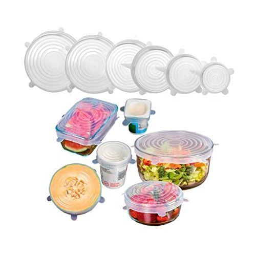 6pcs Reusable Silicon Stretch Lid Food Wrap Bowl Pan