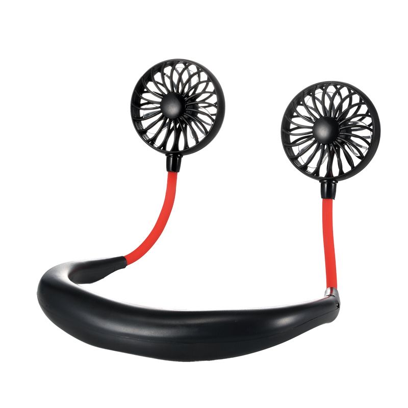 1PCs Sports Fan Neck Hanging Wireless Chargeable Dual Adjustable USB 3 Speed With Level Fan Portable Wind Fan Wearable Head