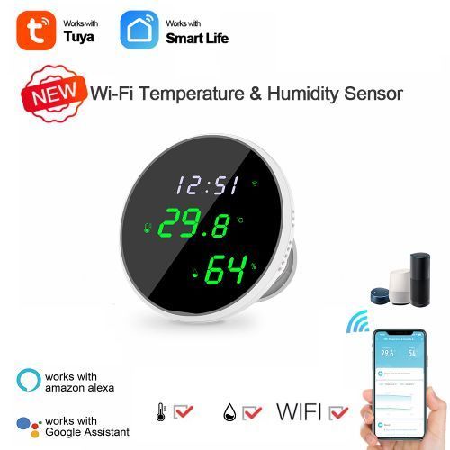 Tuya Wifi Temperature Humidity Sensors APP Remote Monitor Control
