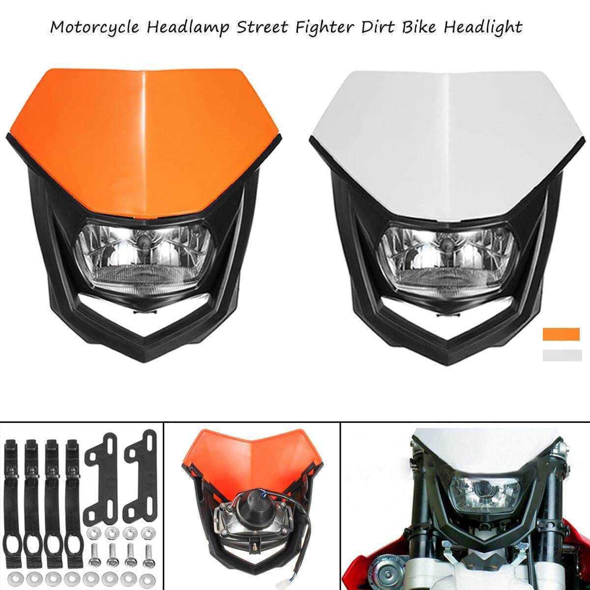 1x Street Fighter Bike Motorcycle Universal Dirt Bike Headlight 12V H4 White (white)