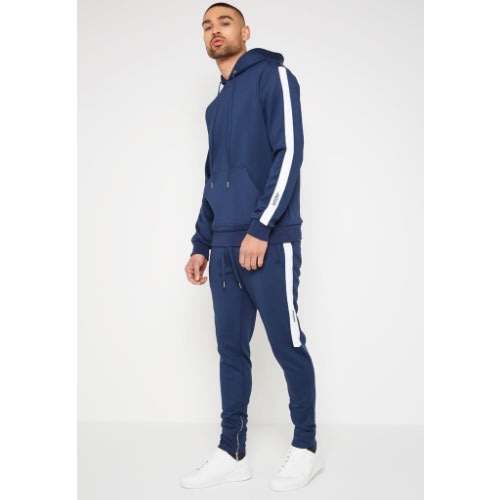 Men's 2 Pc Up And Down - White Stripe Blue
