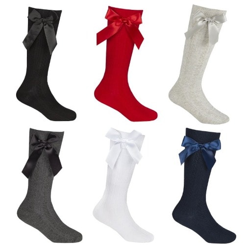 Cottonique Bow Cable Knee High Socks For Girls &ndash; 6pieces