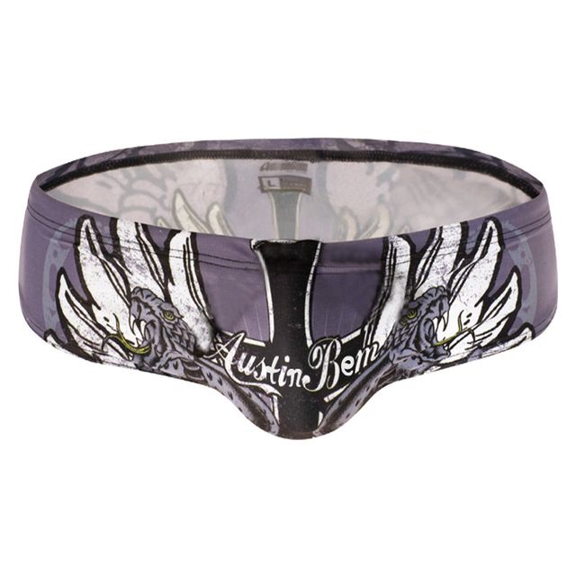 Man Cartoon Printed Drawstring Elastic Men Swimwear