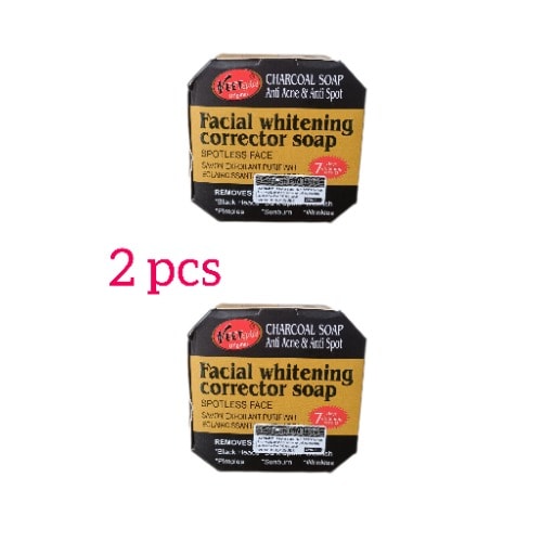 Veet Gold Charcoal Facial Whitening And Black Spots Corrector Soap - 100g x 2 Pieces