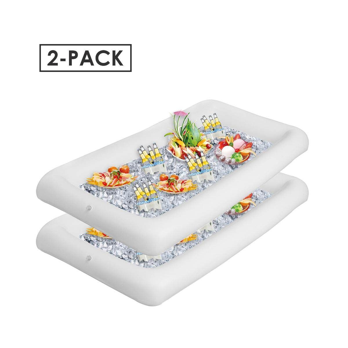 Pvc Inflatable Ice Bar Inflatable Salad Bar Inflatable Ice Pool Beverage Ice Trough Ice Bucket White Two Pack
