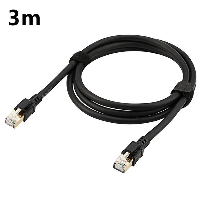 Ethernet  Able Shielded 26awg Lastest 40gbps Heavy Duty Lan Network  Able-black-3m