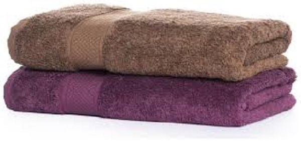 Two Large Bath Towel - Brown And Purple