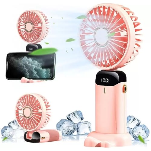 Portable Handheld Personal Rechargeable Fan With Led Digital Display