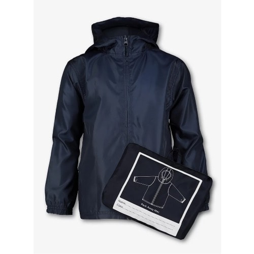 Boys Navy Packaway Mac Showerproof