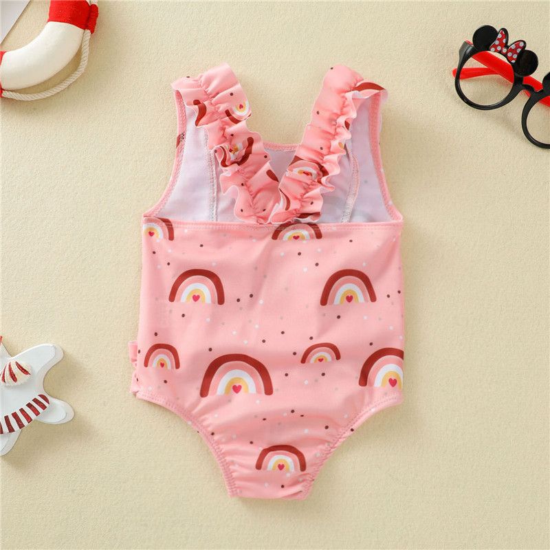 Kid Girl Beach Wear Newborn Baby Girls Rainbow Swimsuit