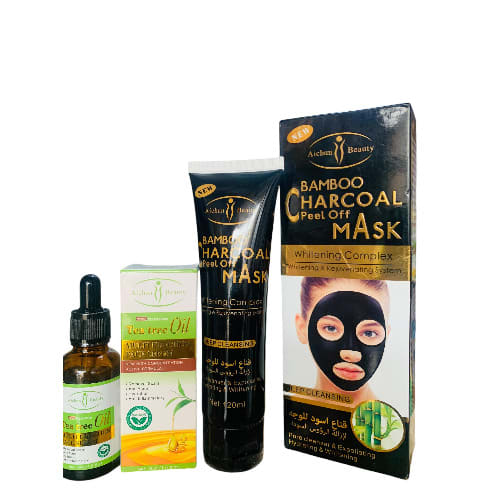Bamboo Charcoal Peel Off Mask - 120ml And Tea Tree Multi Funcn Face Serum - 30ml