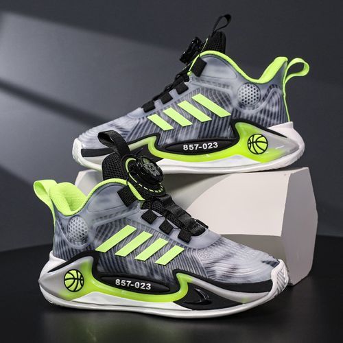 Noctilucent Girls' Shoes Rotating Buckle Children's Sports Shoes Black