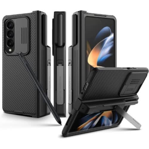 Nillkin Case With S Pen Holder & Hinge Protection Hidden Kickstand For Samsung Galaxy Z Fold 4