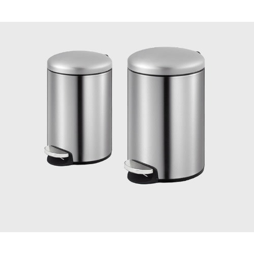 Pair Of Stainless-steel Pedal Trash Bin - 20L & 12L