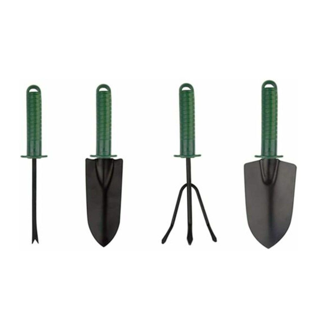 4PCS Garden Tools Suit Trowel Rake Shovel Heavy Duty Metal