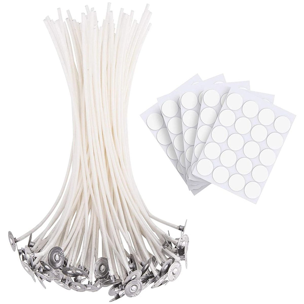 Diy Candle Supplies 100pcs Cotton Candle Wick Set with Metal Wick