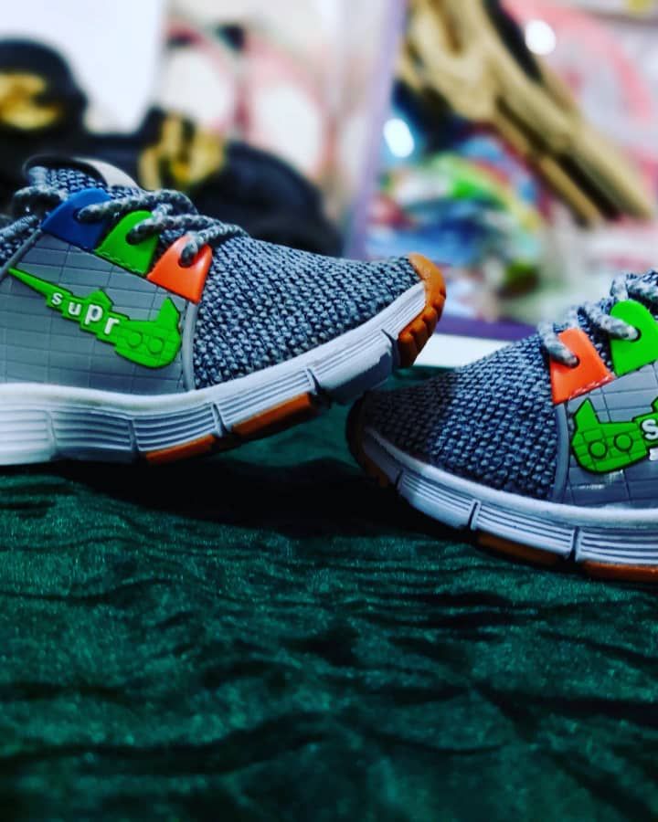 Adorable Kids Canvans In Cool Grey White And Vibrant Orange