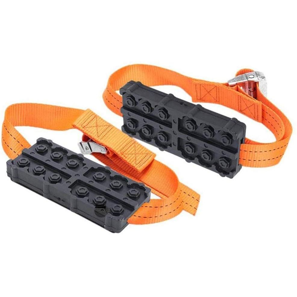 Vehicle Snow Traction Tire Block - 2-Pack Premium Quality Strong Durable All Weather/Season Anti Skid for Trucks and SUV, and Pick Up Tire Blocks for Emergencies and Road Trip
