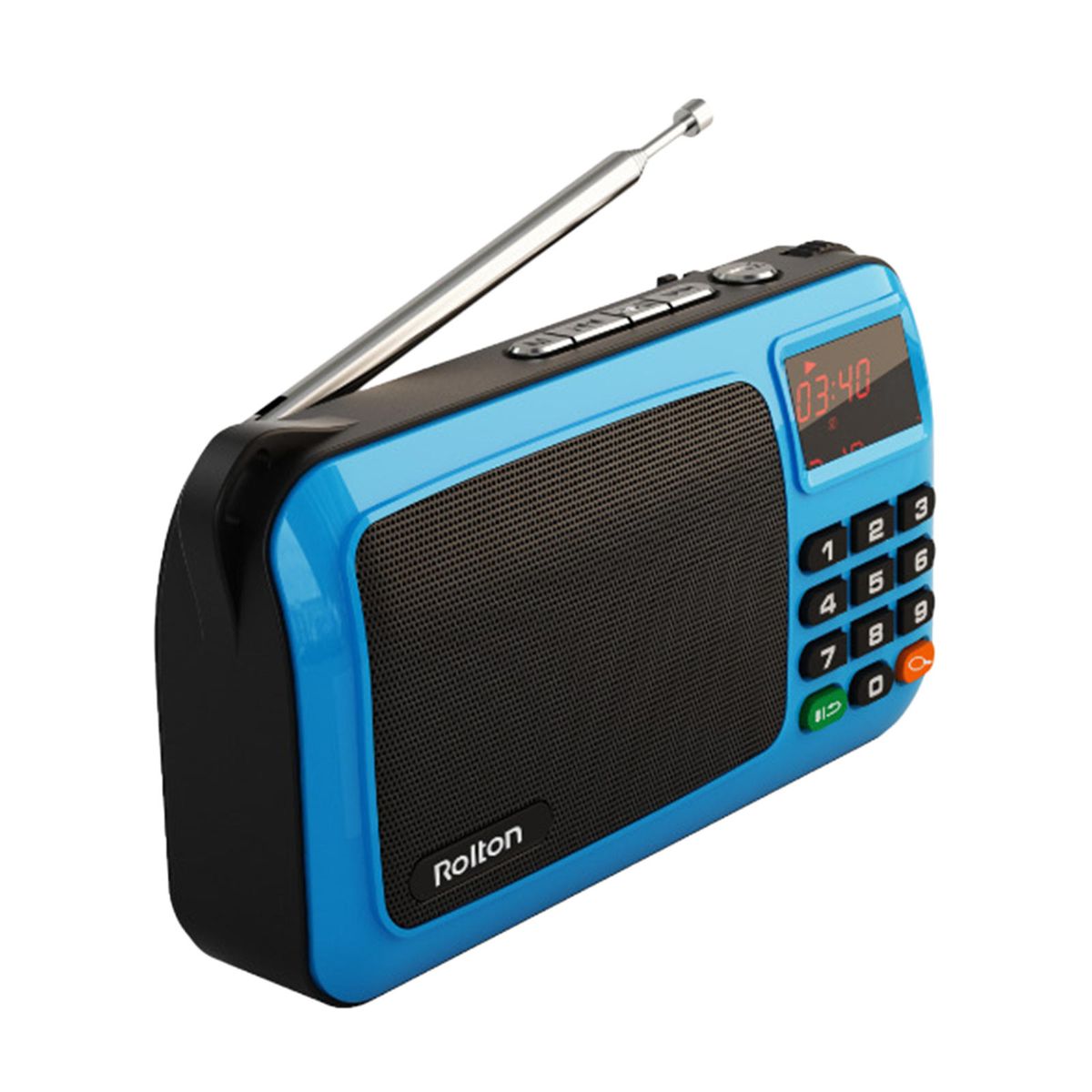 Portable FM Radio MP3 Music Player USB Rechargeable Mini Digital Blue