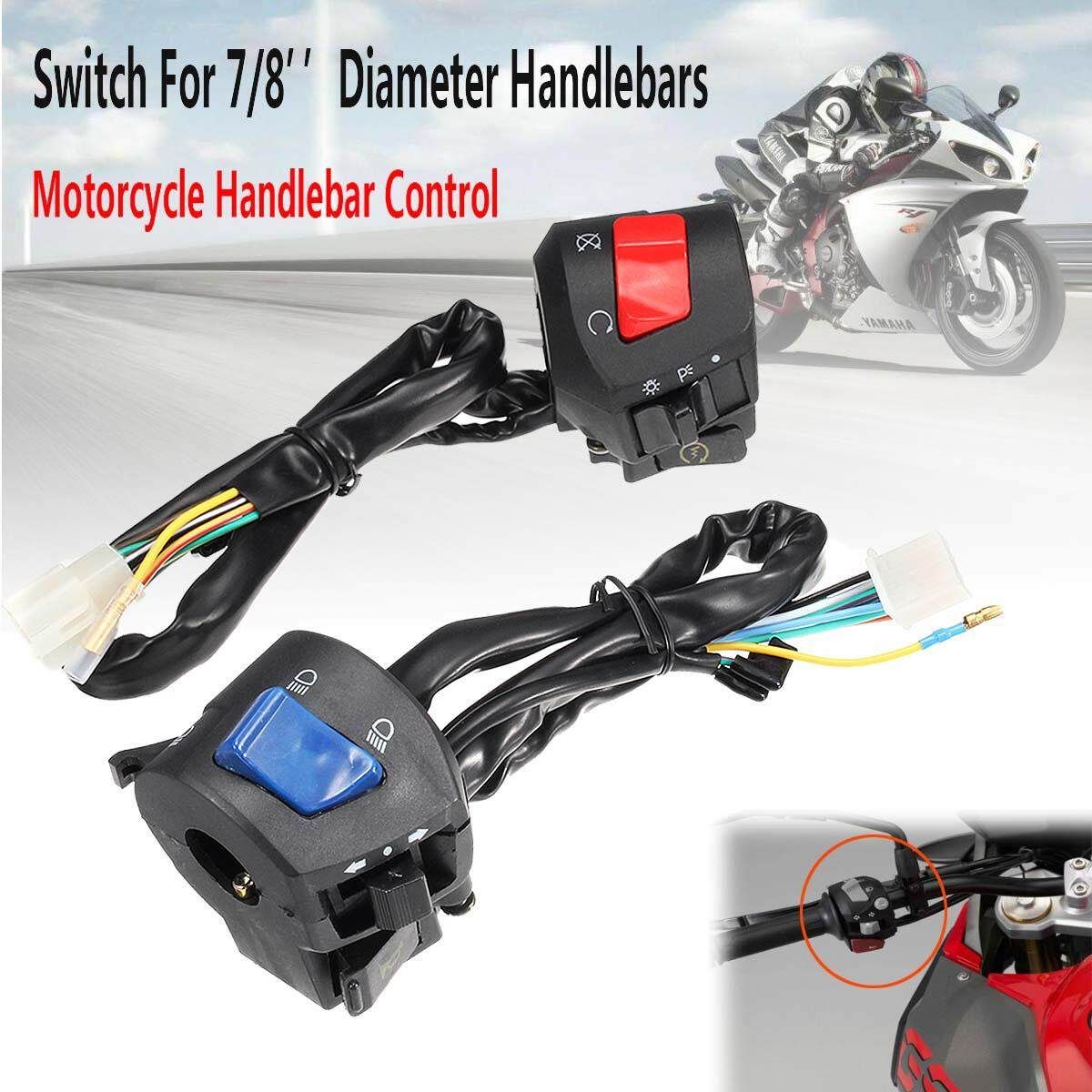 Pair Universal 7/8'' Motorcycle Handlebar Horn Turn Signal Light Control Switch