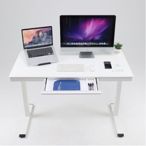 Smart Electric Adjustable Height Desk With Glass Top