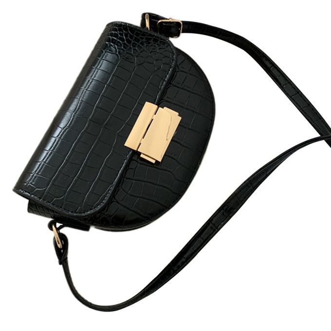 Temperament Lo K Bu Kle Saddle Bag  Ple And Versatile One-Shoulder Messenger Bag Women'S Small Bags-bla K