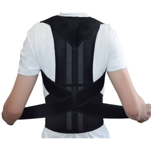Abs Back Posture Corrector Brace Support Belt - Black