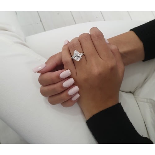 Diamond Engagement Ring Silver