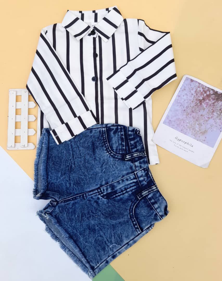 Girl Shirt And  Jeans Short