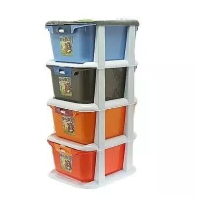 Baby Boom 4-tier Baby Plastic Storage Cabinet - Multicolour