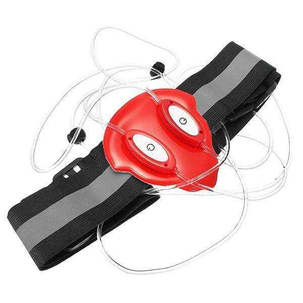 LED Fiber Reflective Night Cycling Running Outdoor Clothes Safety Sports Red (red)