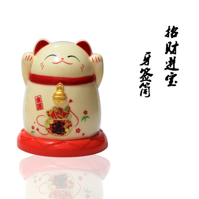 2pcs China Lucky Cat Toothpick Dispenser Box