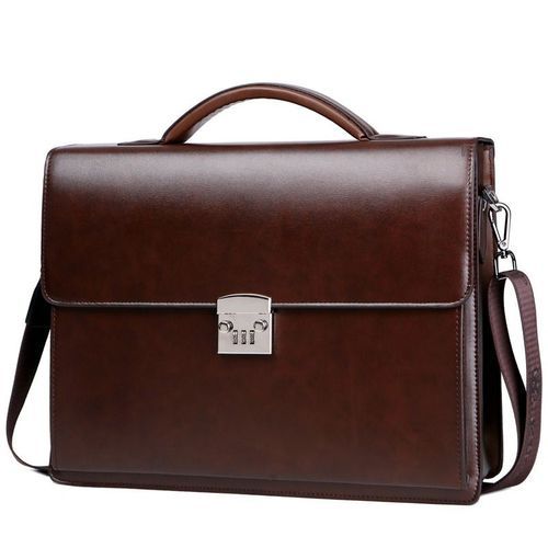 Executive Genuine Leather Men's Passcode Briefcase Handbag
