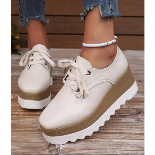Ladies Fashion Wedge Sneakers  - Size 8