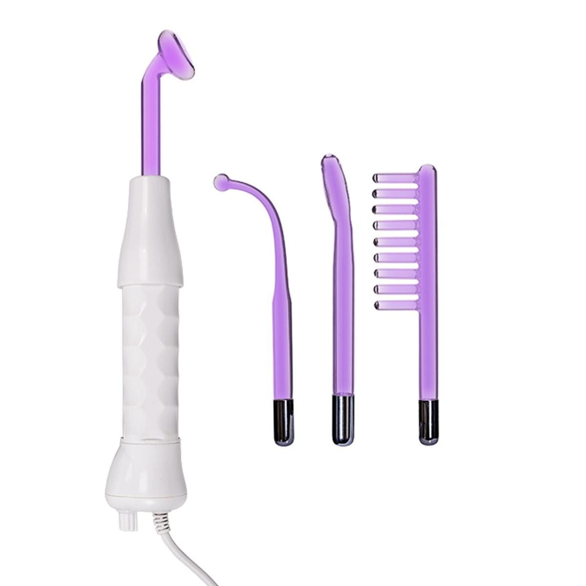 4 In1 High Frequency Facial Spa Machine with LED Light Electrode Glass Tube Wand Face Skin Care Wand Comb Acne Remover Skin Lifting Hair Care